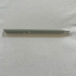 Quill Ballpoint Pen Vintage VALIC Logo Grey Textured Chrome Trim Feather Clip